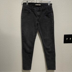 Levi's 720 Mid Rise Super Skinny Jeans in Black Size 28